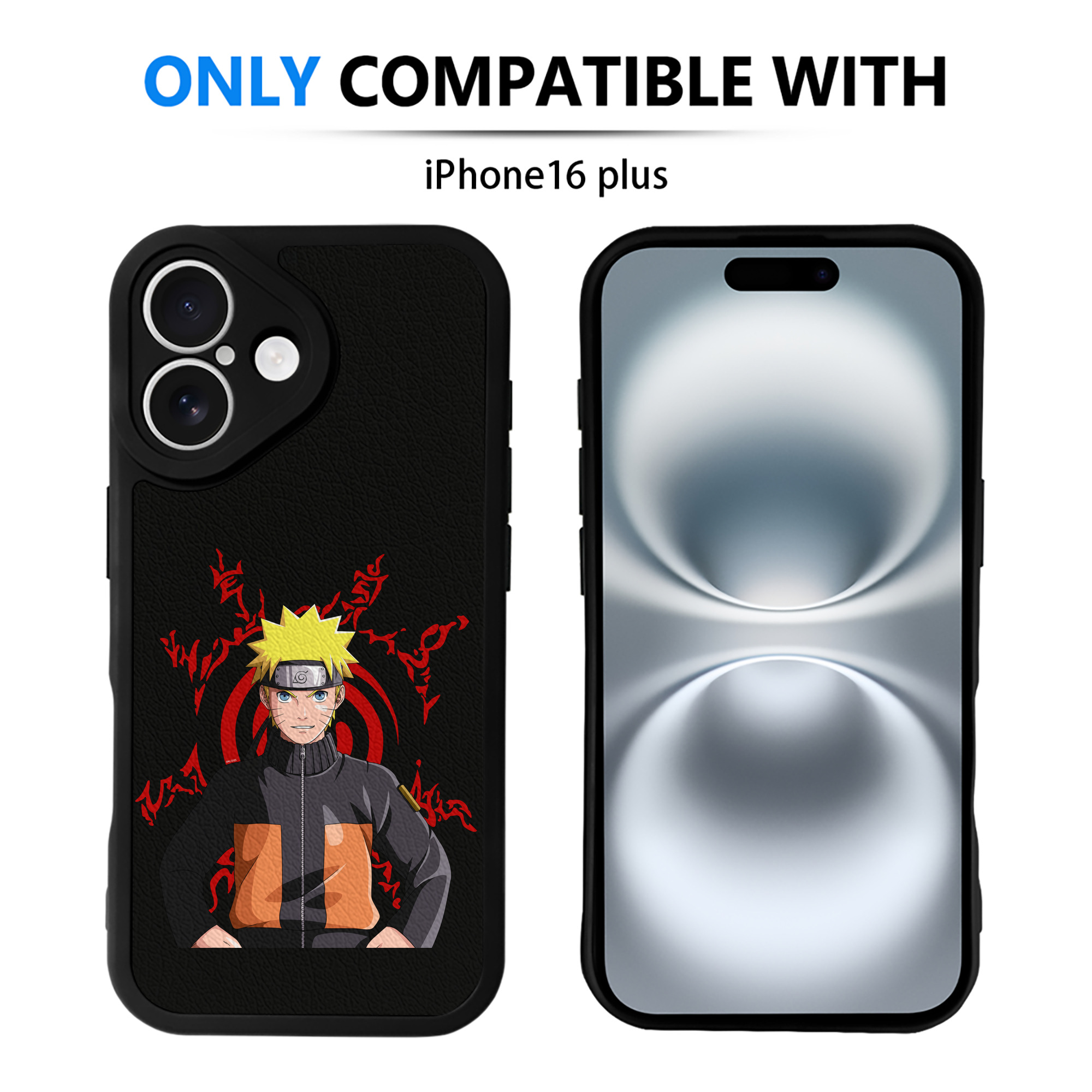 （画像用） NARUTO -ナルト- うずまき ナルト Uzumaki Naruto 【iPhone 16シリーズ対応】シリコンスマホケース（レザー調） 材質：シリコン